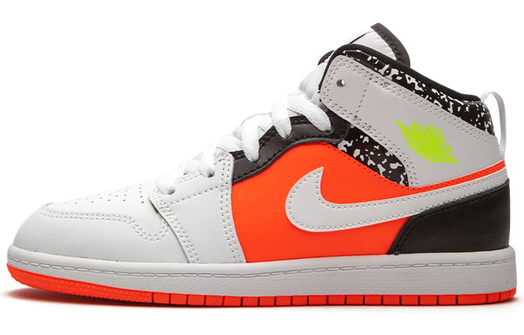 

Jordan 1 Mid Hyper Crimson/Volt-Бело-Черный (PS)