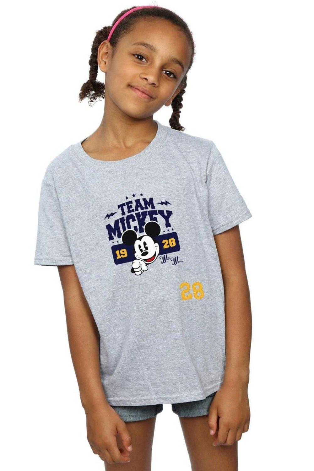 Хлопковая футболка с Микки Маусом и Микки Маусом Disney, серый