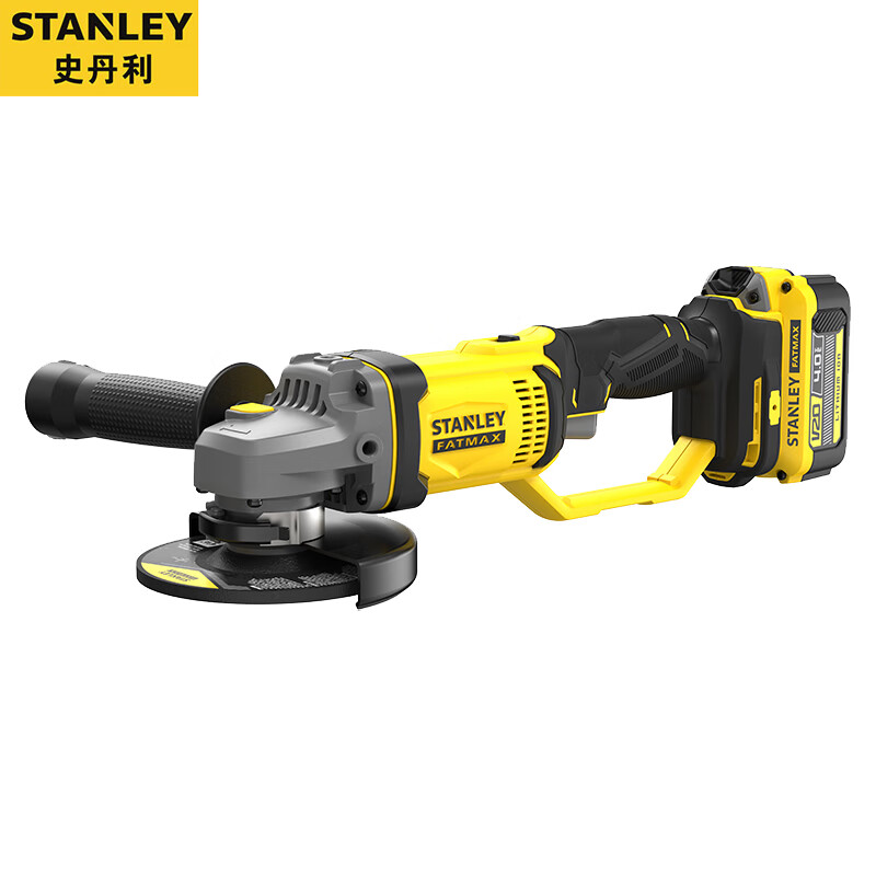 Угловая шлифовальная машина Stanley SCG400-A9, 100 мм + два аккумулятора 6.0Ah, зарядное устройство