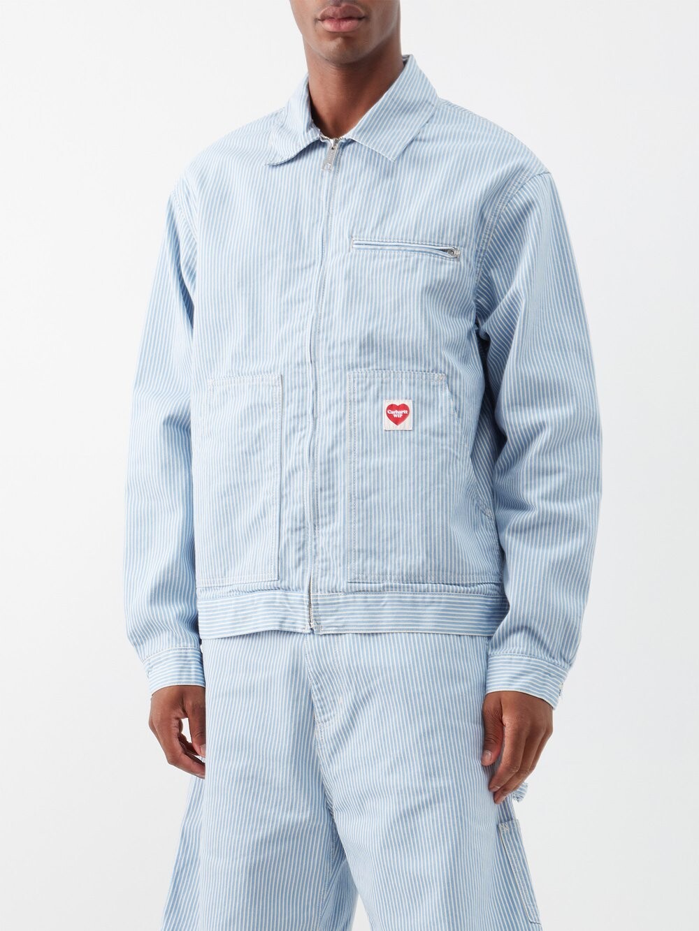 

Джинсовая куртка terrell в полоску гикори Carhartt WIP, синий