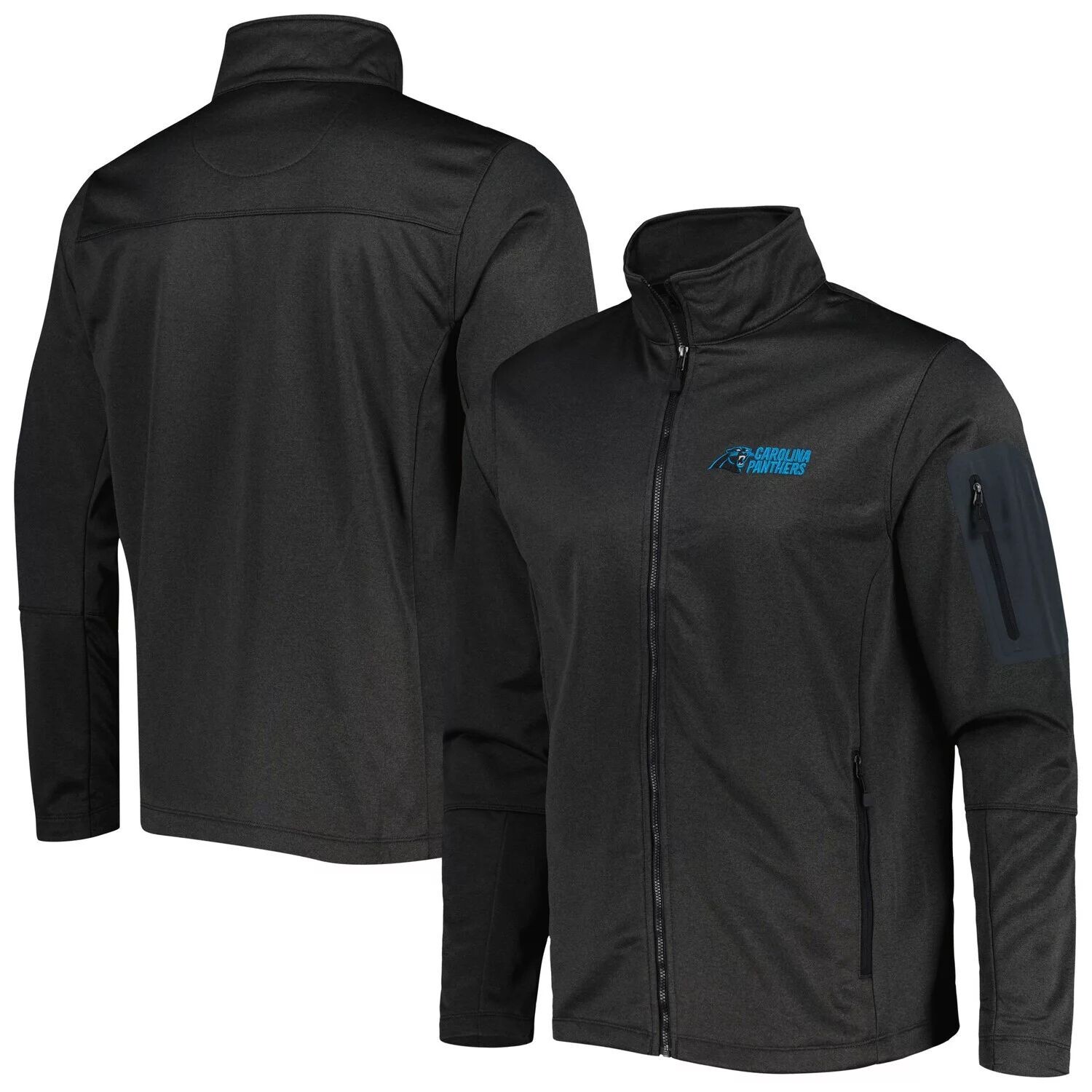 

Мужская куртка из технического флиса с молнией во всю длину Dunbrooke Heather Black Carolina Panthers в стиле фристайл