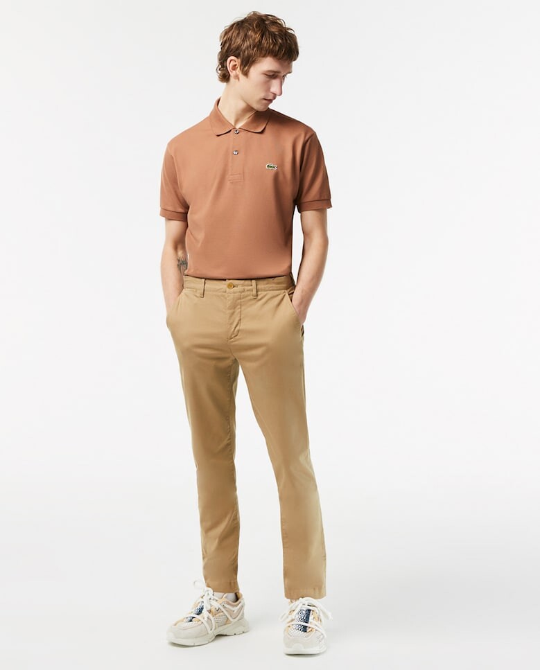

Мужские брюки чинос узкого кроя из габардина Lacoste, бежевый