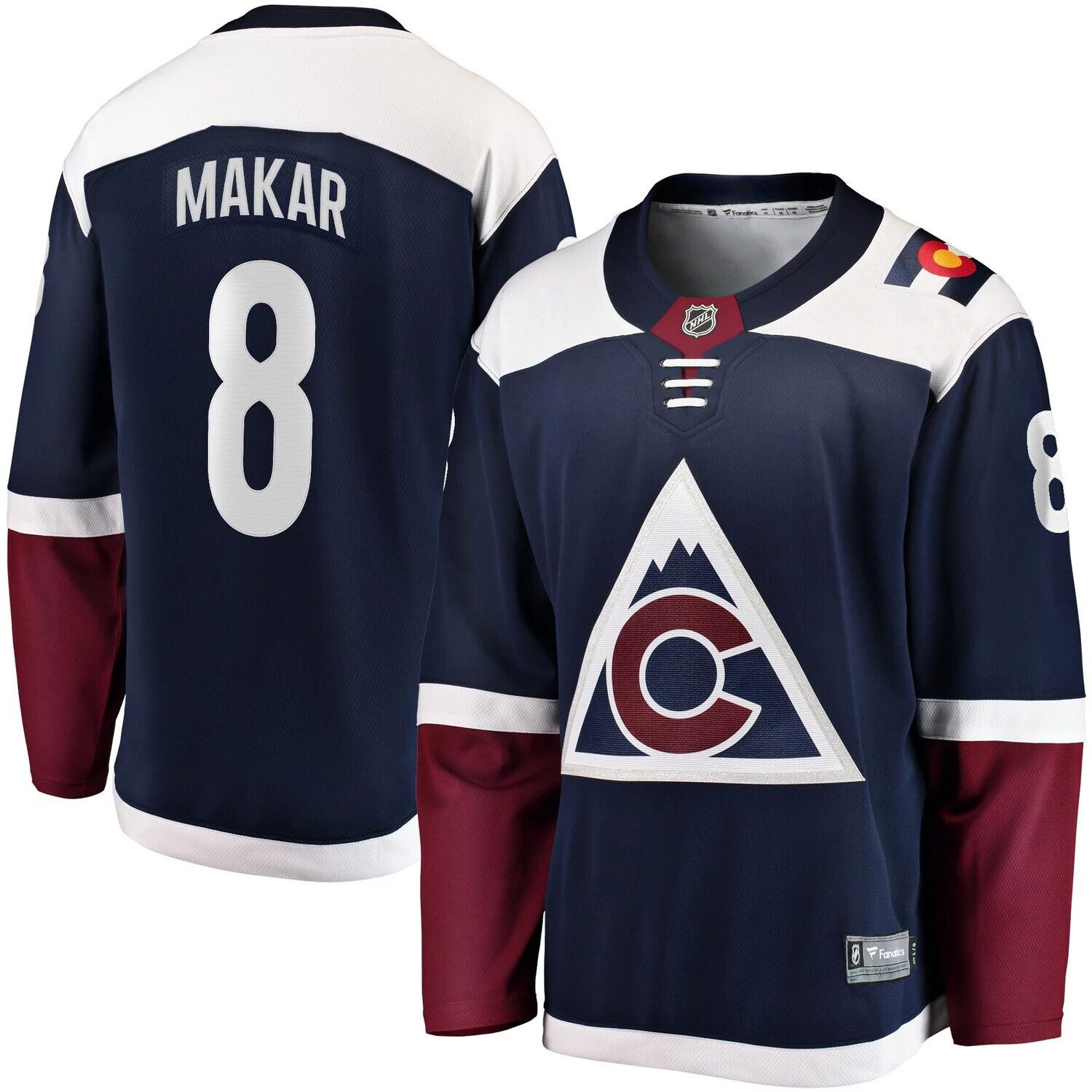

Мужская футболка Fanatics Branded Cale Makar Navy Colorado Avalanche Alternate 2018/19 Premier Breakaway Player