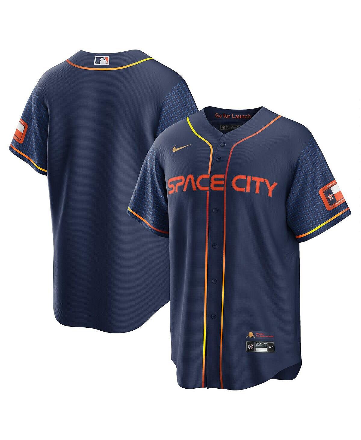 

Мужская темно-синяя футболка Houston Astros 2022 City Connect Replica Джерси Nike, Синий