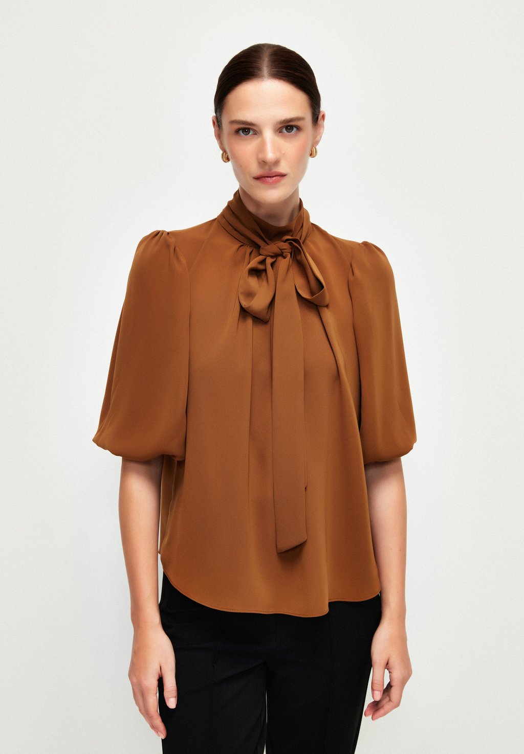 Блузка Holtenneck adL, коричневый блузка adl коричневый мультиколор