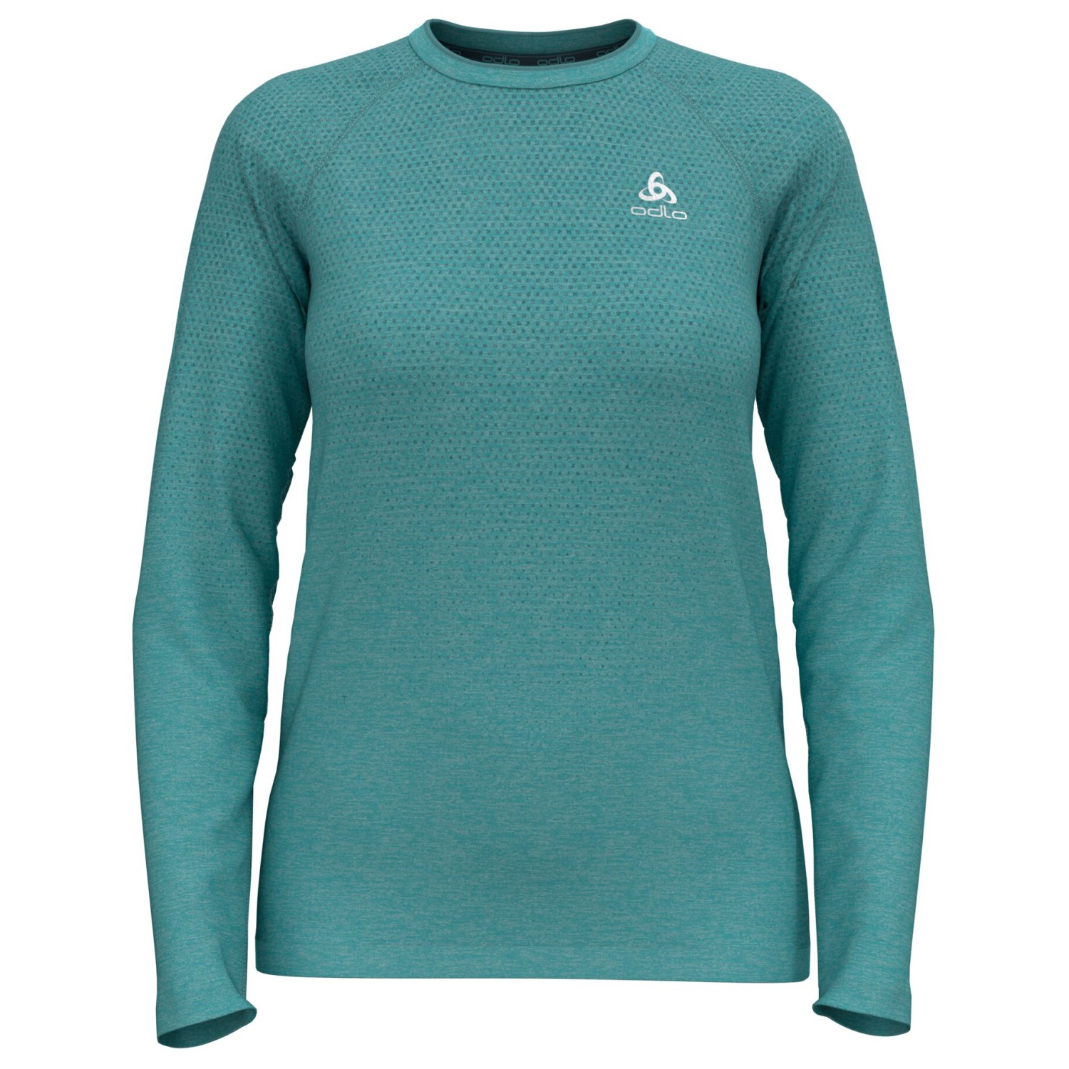 цена Функциональная рубашка Odlo Women's T Shirt Crew Neck L/S Essential Seamless, цвет Aqua Haze Melange