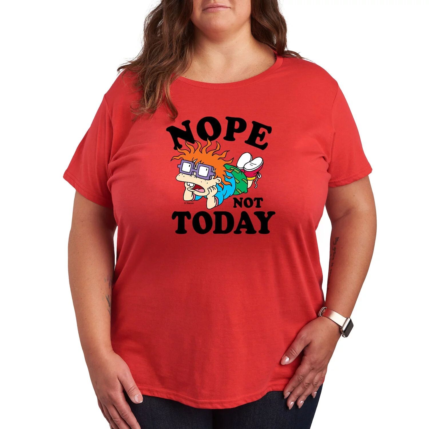 

Футболка для юниоров больших размеров Rugrats Chuckie Nope Not Today Licensed Character, красный