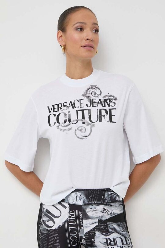 

Хлопковая футболка Versace Jeans Couture, белый