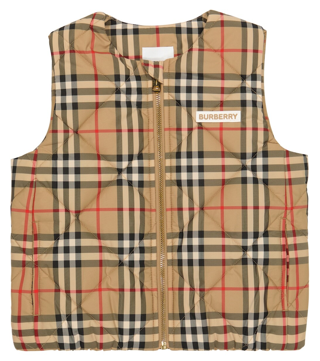 

Утепленный жилет в клетку Burberry, разноцветный