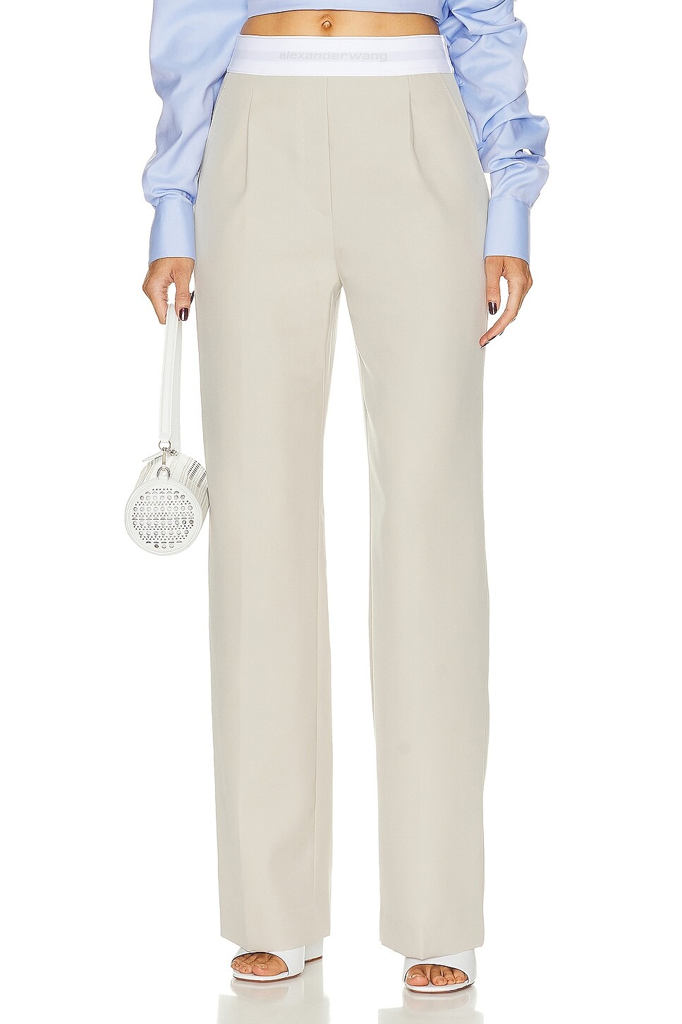 

Брюки Alexander Wang High Waisted Pleated Trouser, цвет Feather