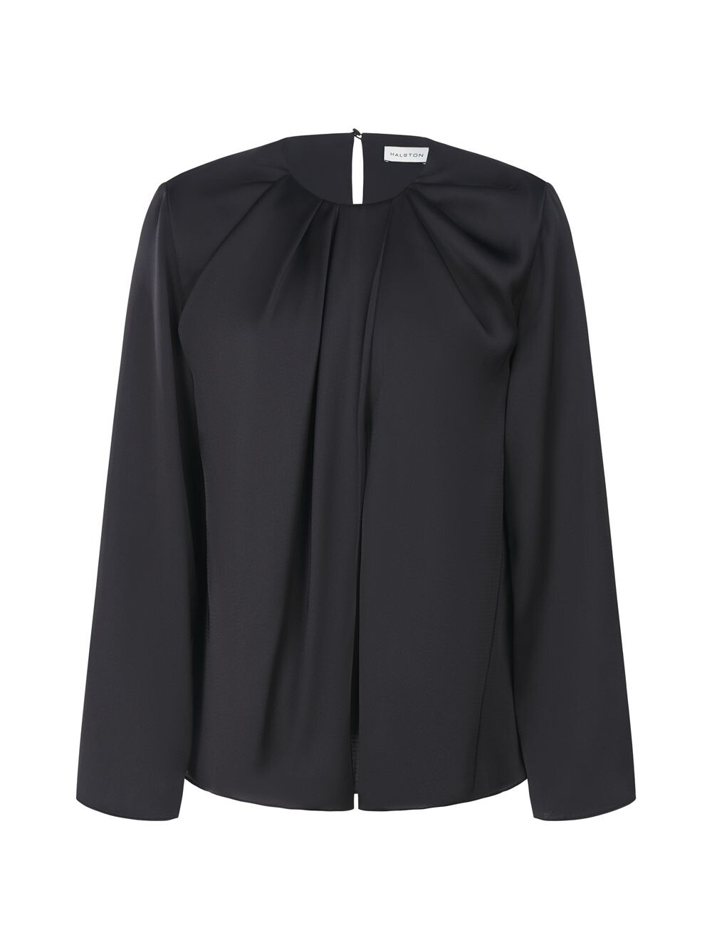 

Атласный топ Presley с драпировкой Halston, черный