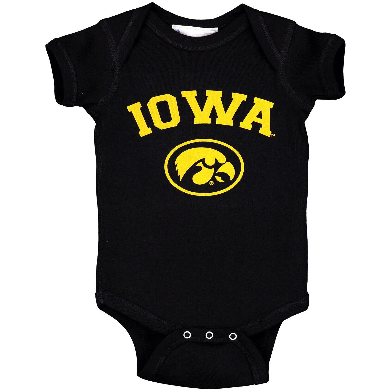 

Черный боди Iowa Hawkeyes Arch & Logo для младенцев Unbranded