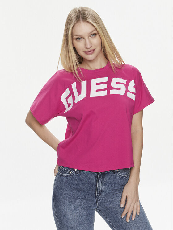 

Футболка стандартного кроя Guess, розовый