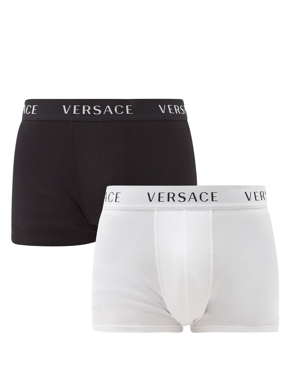 

Комплект из двух трусов-боксеров из смесового хлопка. Versace, черный