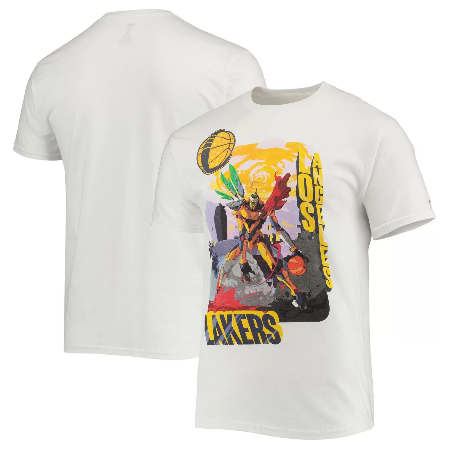 Мужская белая футболка Los Angeles Lakers NBA x McFlyy из серии Artist Series мужская футболка nba x mcflyy black brooklyn nets identify artist series nba exclusive collection черный