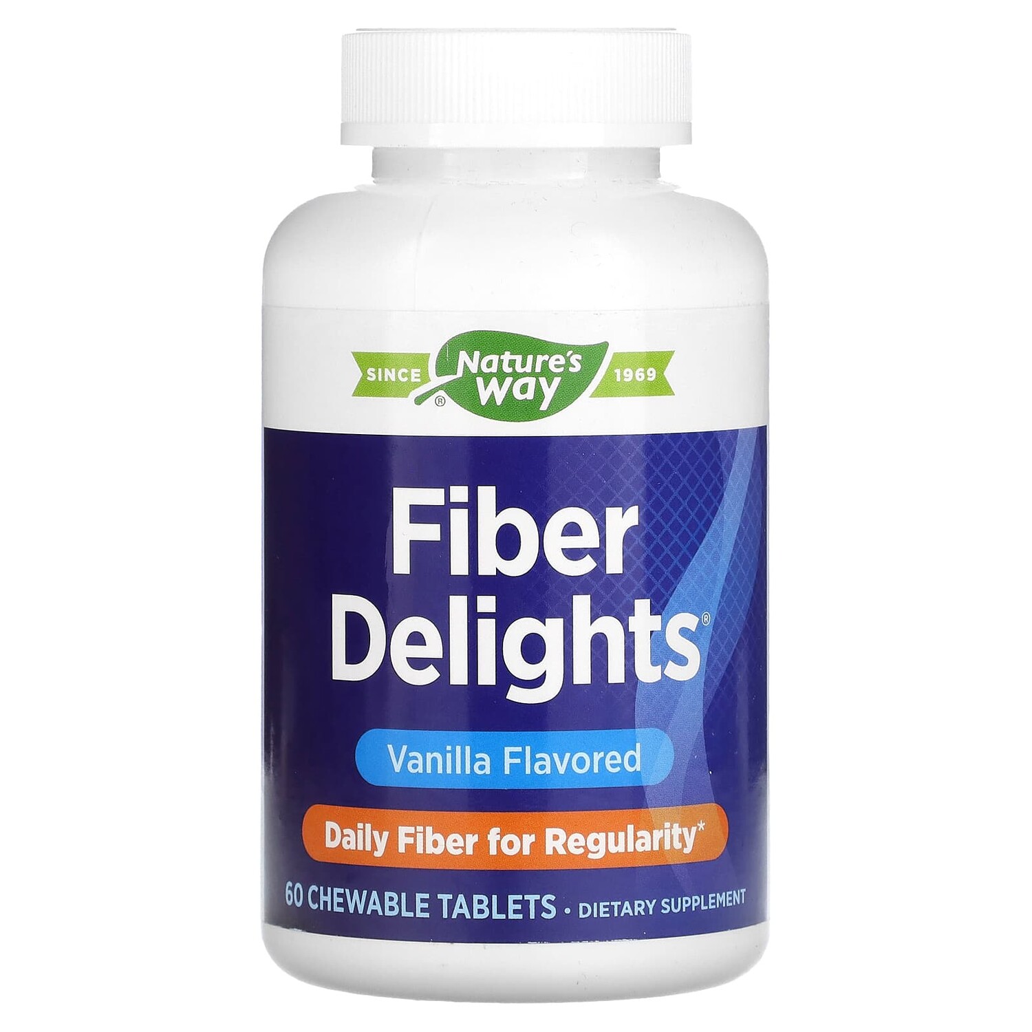 

Fiber Delights, ваниль, 60 жевательных таблеток, Nature's Way