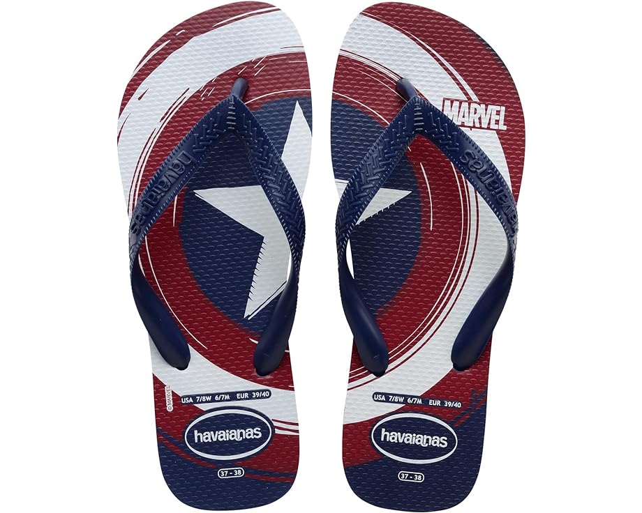 Сандалии Havaianas Top Marvel Logomania Flip Flop Sandal, цвет Navy Blue/Navy Blue