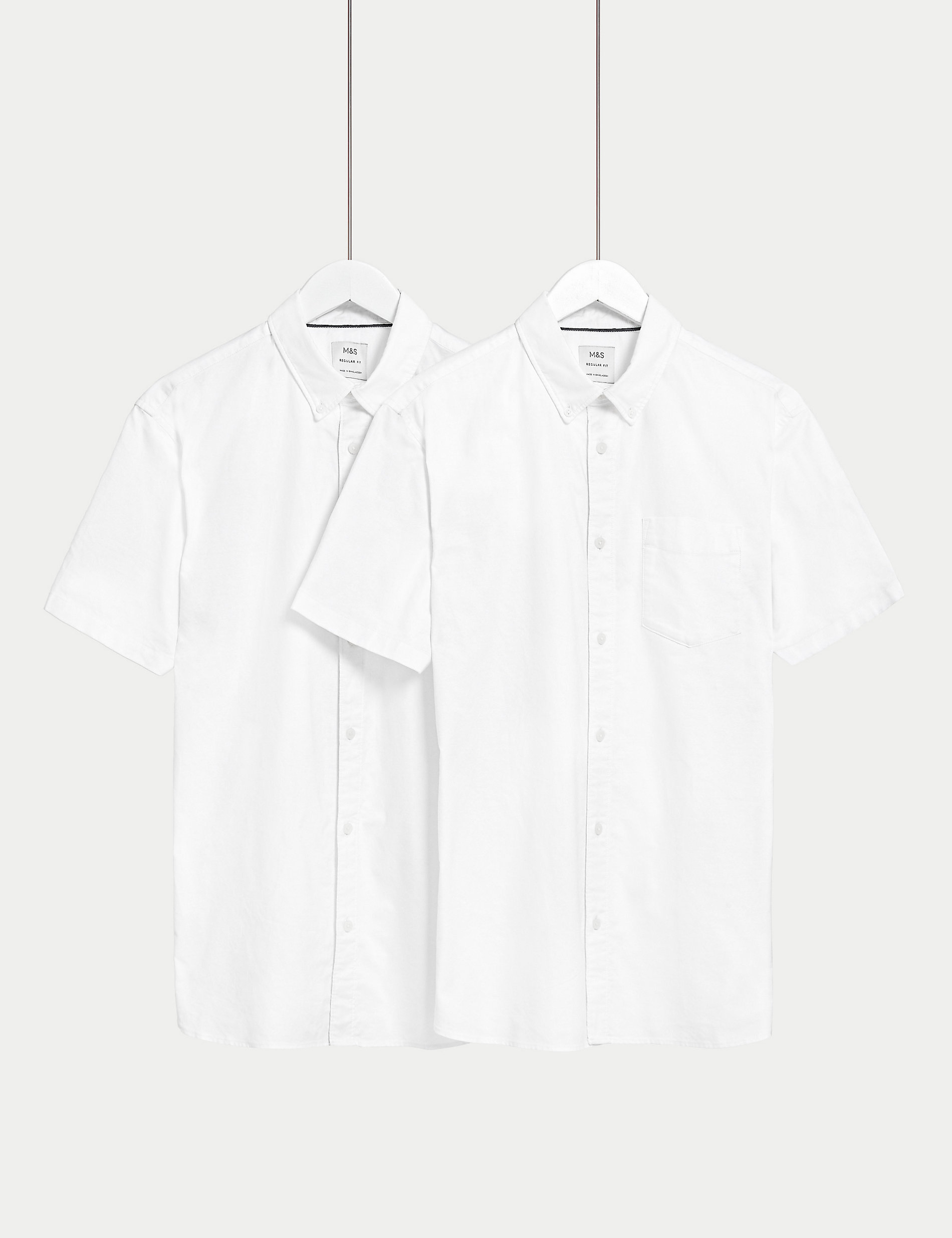 2 пары оксфордских рубашек из чистого хлопка Marks & Spencer, белый носки женские из чистого хлопка 4 пары