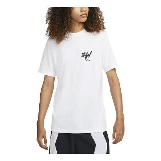 Футболка Men's Nike Zion Alphabet Casual Sports Short Sleeve White T-Shirt, белый
