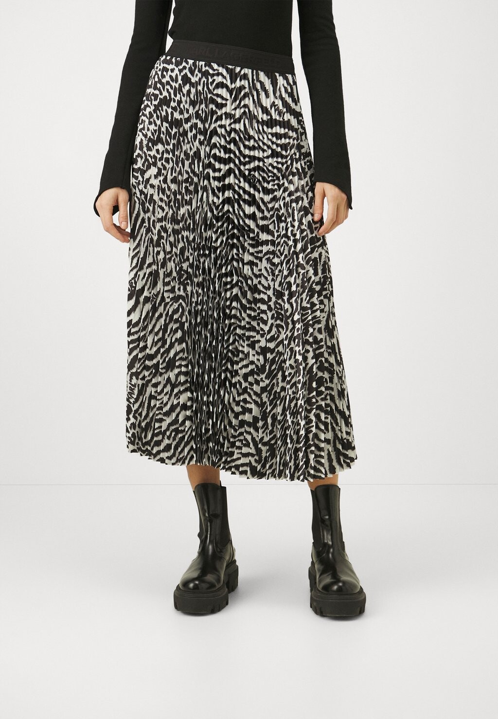 

Юбка плиссе ANIMAL PRINT PLEATED SKIRT KARL LAGERFELD, белый