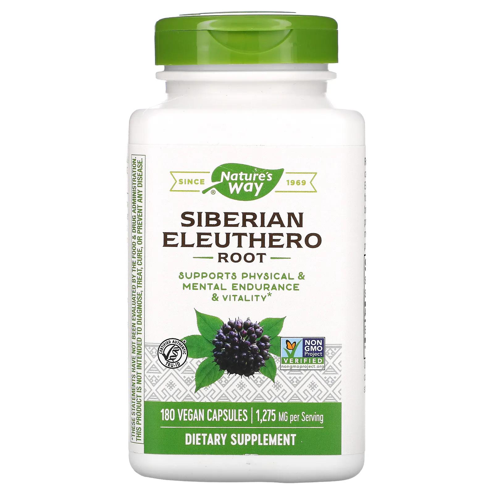 Nature's Way Siberian Eleuthero 425 mg 180 Vegetarian Capsules