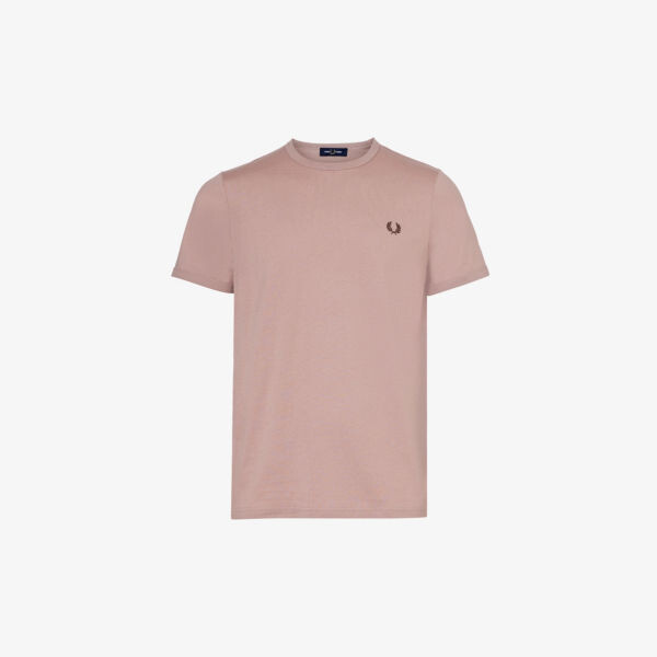 Футболка ringer из хлопкового джерси с вышитым логотипом Fred Perry, розовый футболка ringer из хлопкового джерси с вышитым логотипом fred perry розовый