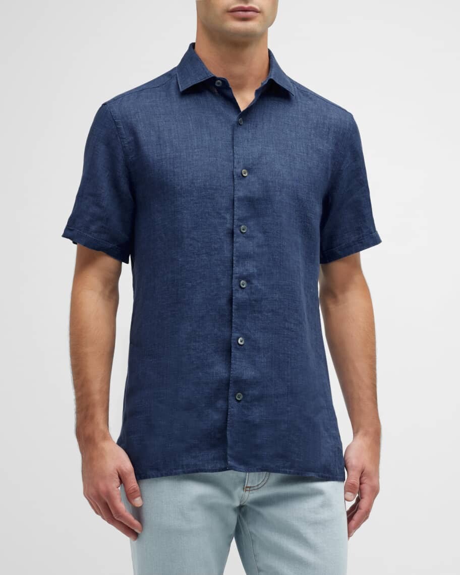 

Мужская льняная спортивная рубашка ZEGNA