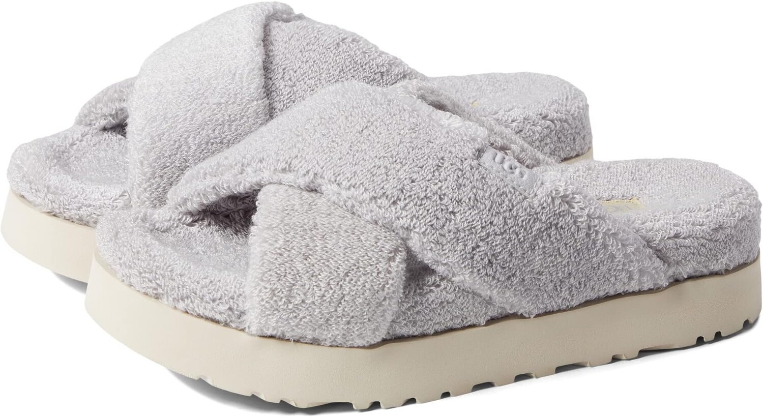 

Тапочки Fuzz Sugar Terry Cross Slide UGG, цвет Metal Grey
