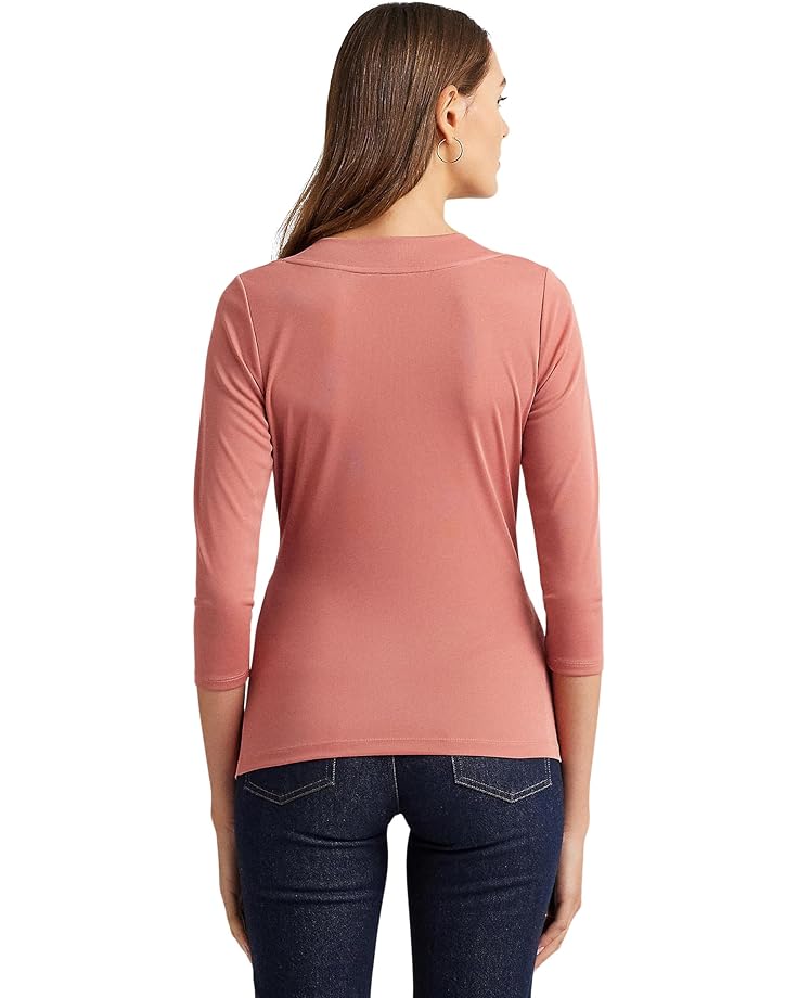 

Топ LAUREN Ralph Lauren Stretch Jersey Surplice Top, цвет Pink Mahogany