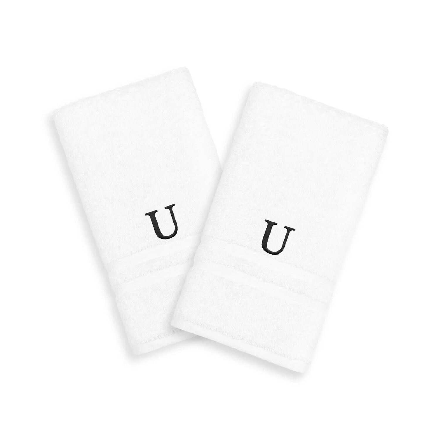 

Linum Home Textiles, 2 упаковки черных полотенец для рук с монограммой