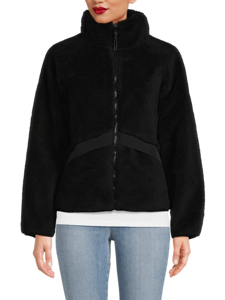 Двусторонняя куртка из искусственной овчины Calvin Klein, черный женское пальто из искусственной овчины с капюшоном calvin klein коричневый
