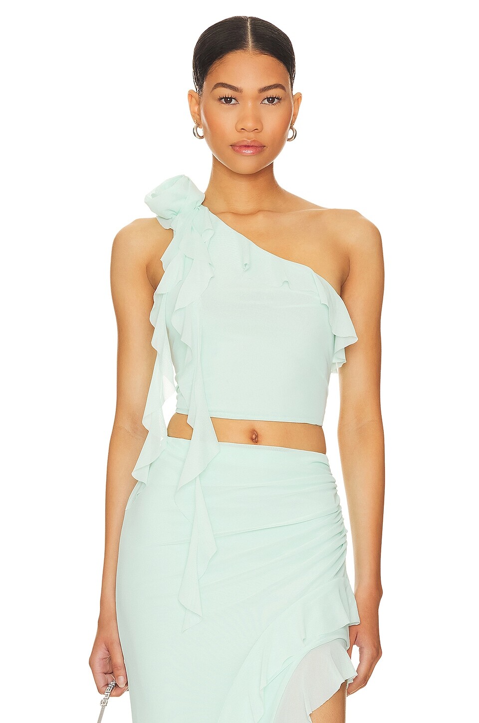 

Топ AFRM X Revolve Kellon One Shoulder, цвет Ice Blue
