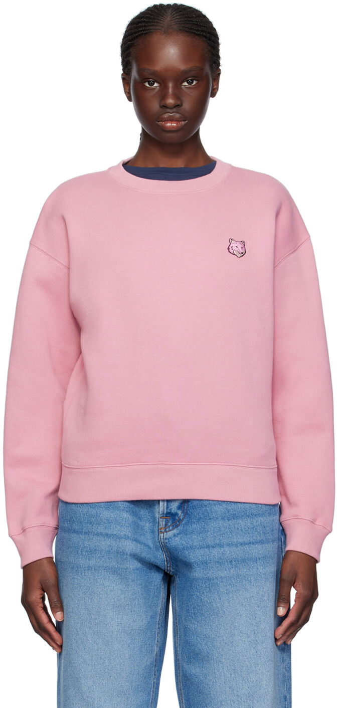 

Розовый свитшот с головой лисы Maison Kitsune