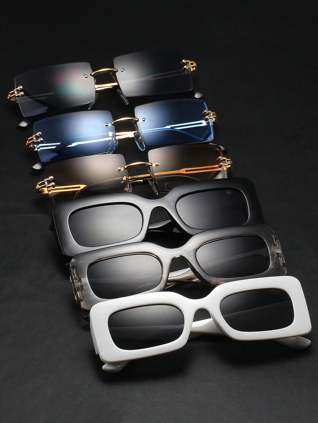 6шт унисекс квадратные солнцезащитные очки для повседневного ношения и путешествий