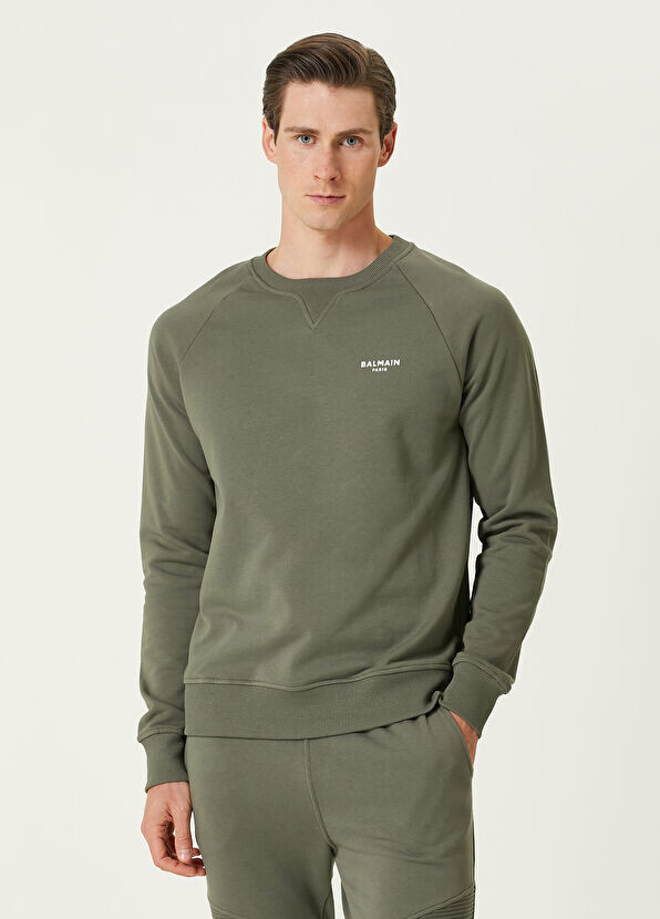 

Толстовка с логотипом Balmain, хаки