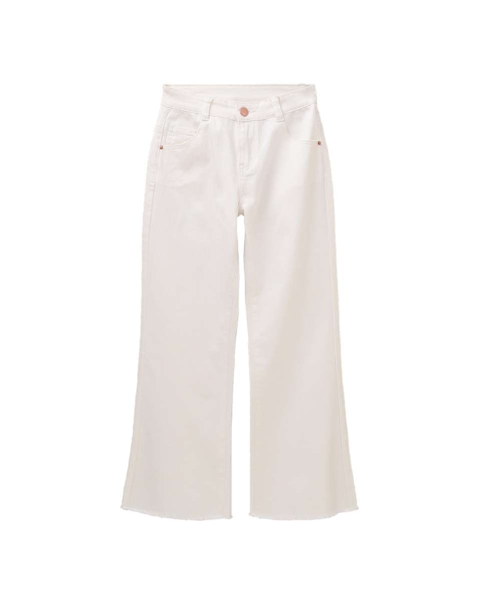 Расклешенные джинсы для девочки с карманами Dadati, белый