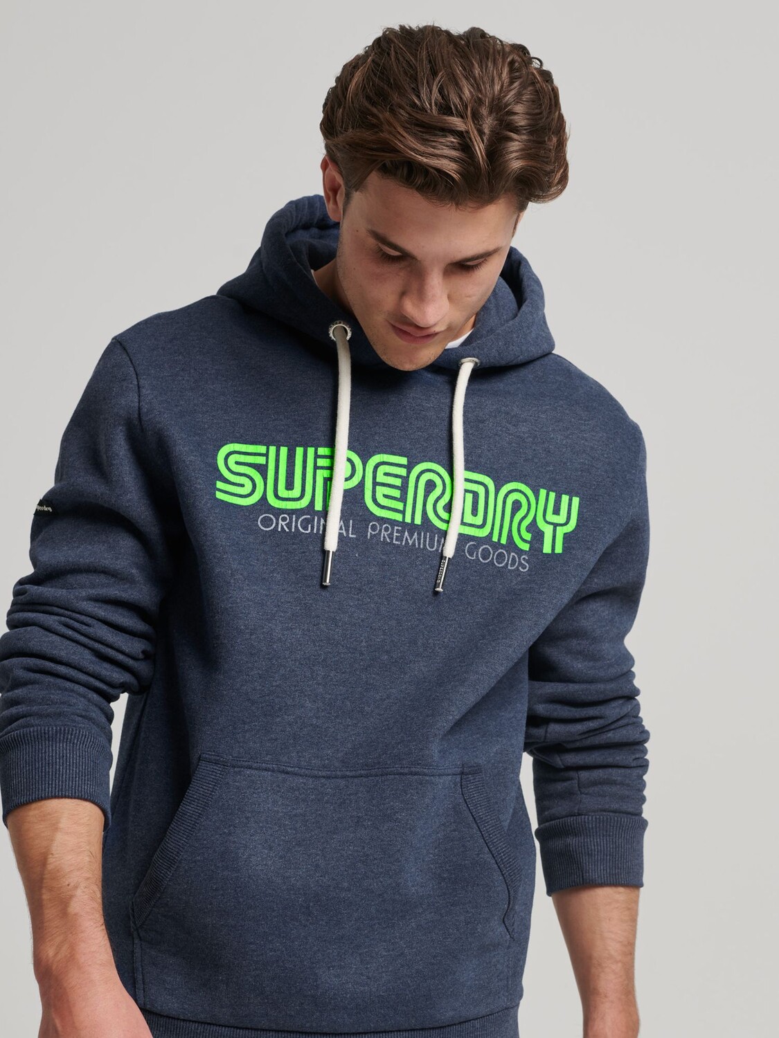 

Винтажная толстовка с повторяющимся узором в стиле ретро Superdry, индиго марль