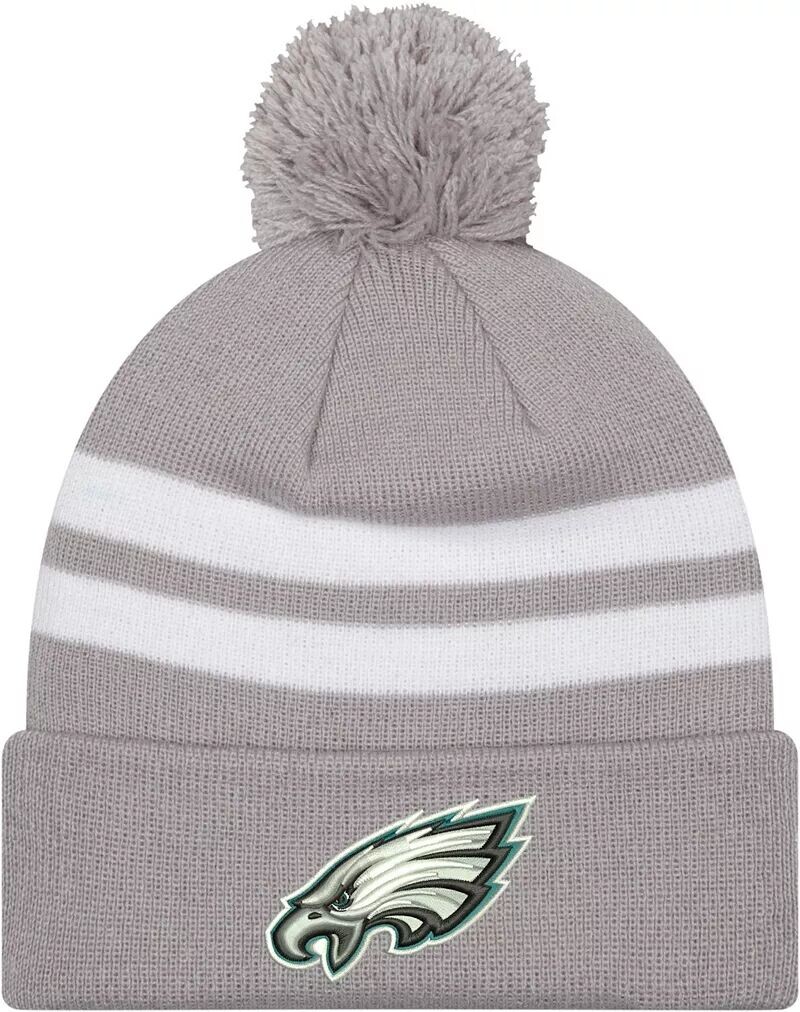 

Черная мужская вязаная шапка в полоску New Era Philadelphia Eagles