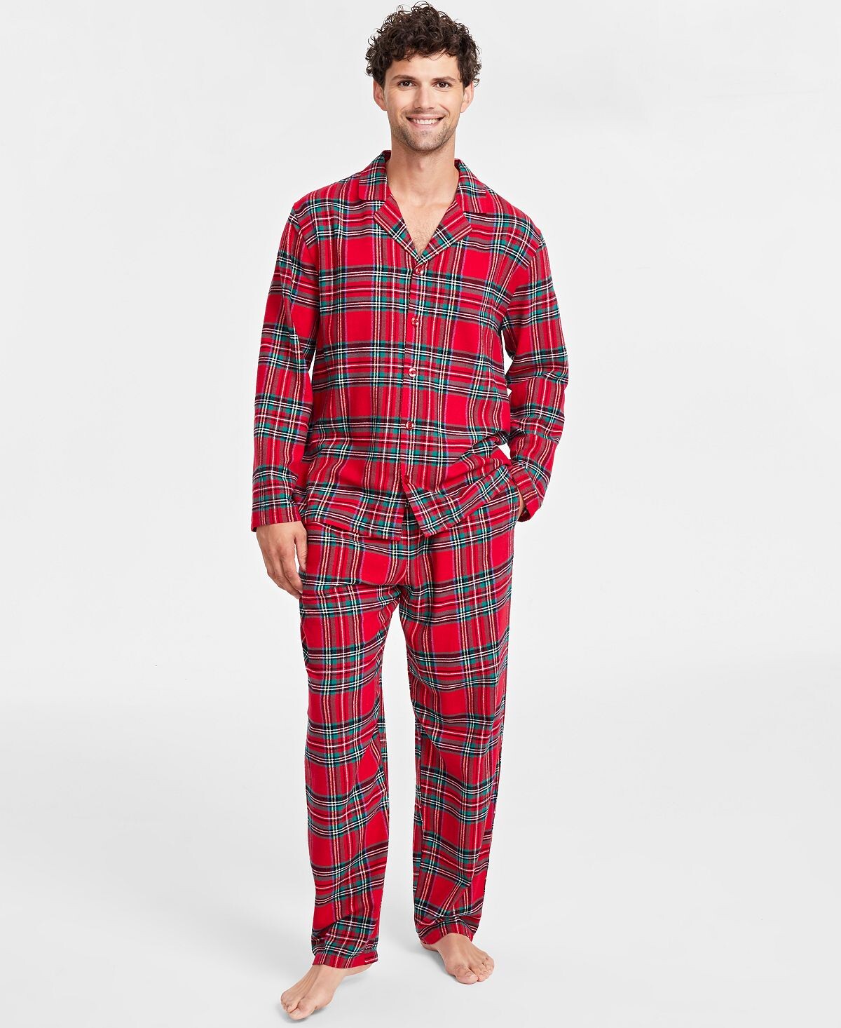 

Мужской хлопковый пижамный комплект Brinkley в клетку Family Pajamas
