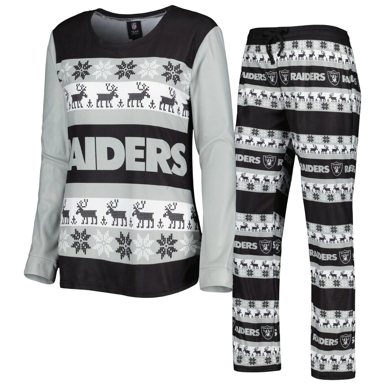 

Женский черный пижамный комплект FOCO Las Vegas Raiders Team Ugly