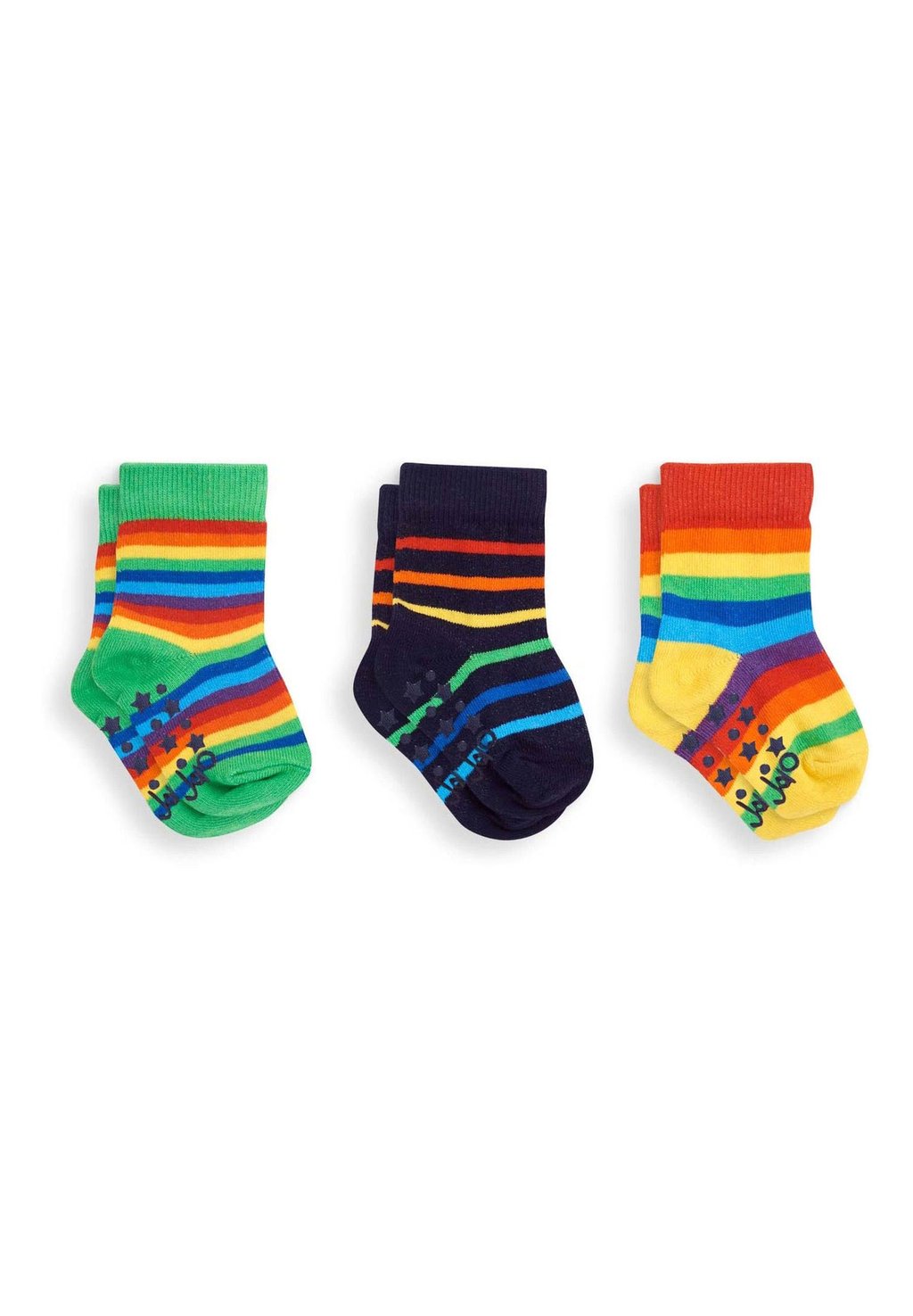 

Носки 3-Pack Rainbow Stripe JoJo Maman Bébé, мультиколор