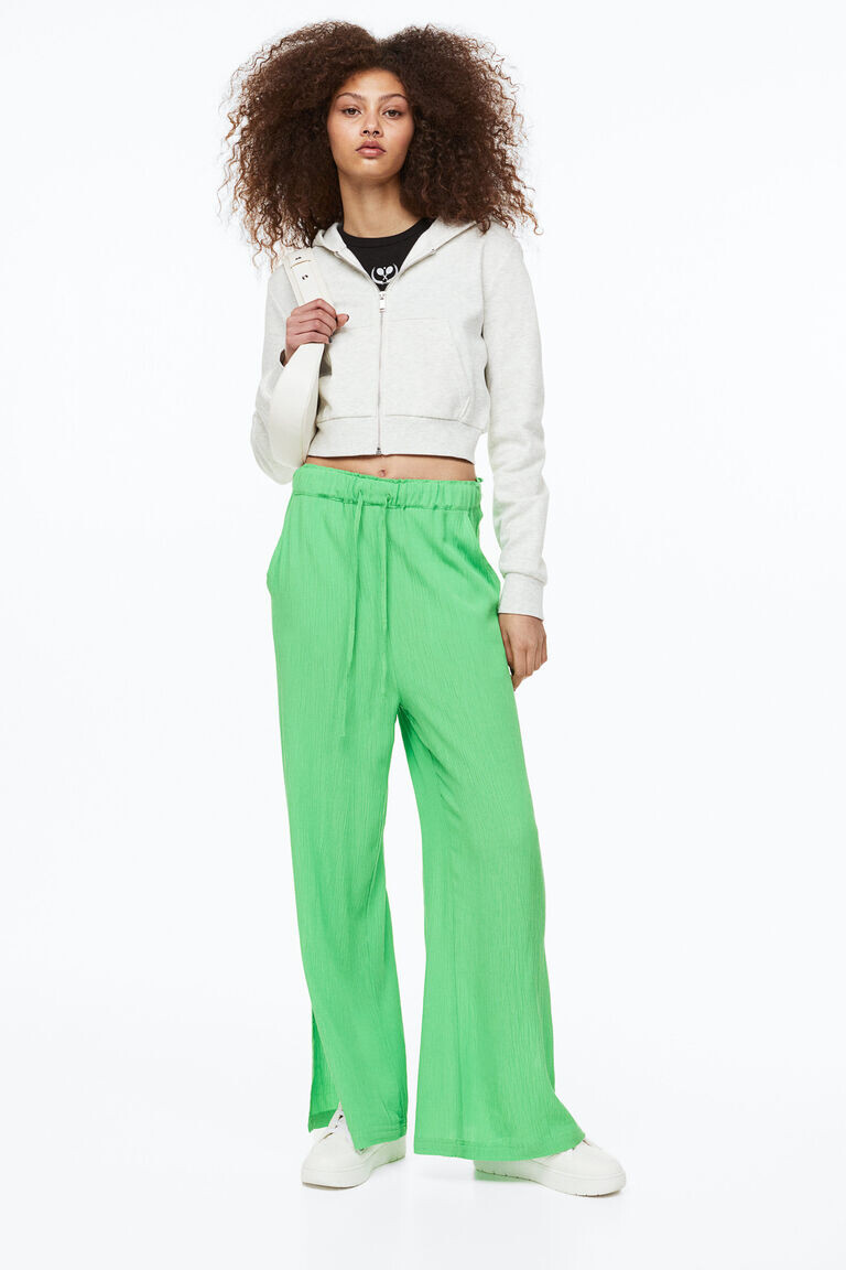

Брюки из крепа без застежки H&M, зеленый