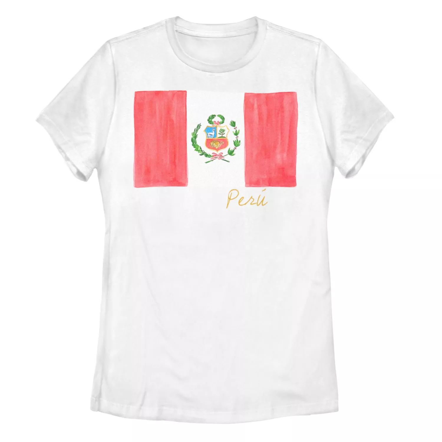 Детская футболка Перу с акварельным флагом Licensed Character детская футболка корги с флагом россии 140 красный