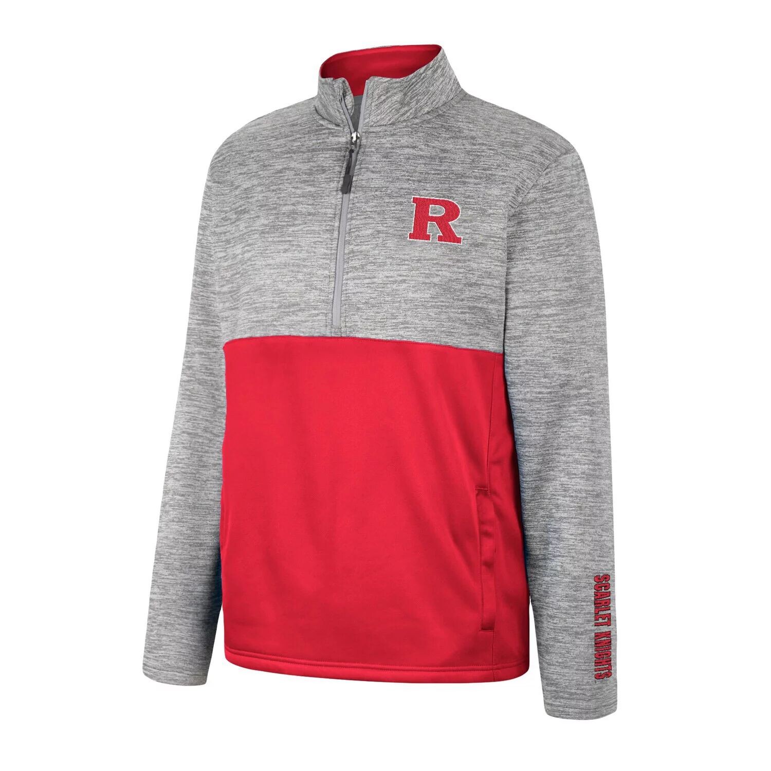 

Мужской пуловер с молнией до половины длины Rutgers Scarlet Knights John Хизер Серый Colosseum