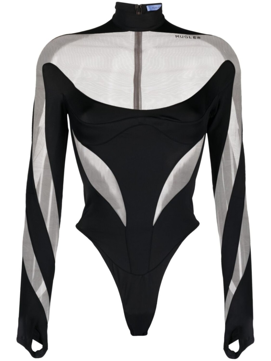 

Mugler боди Illusion, черный