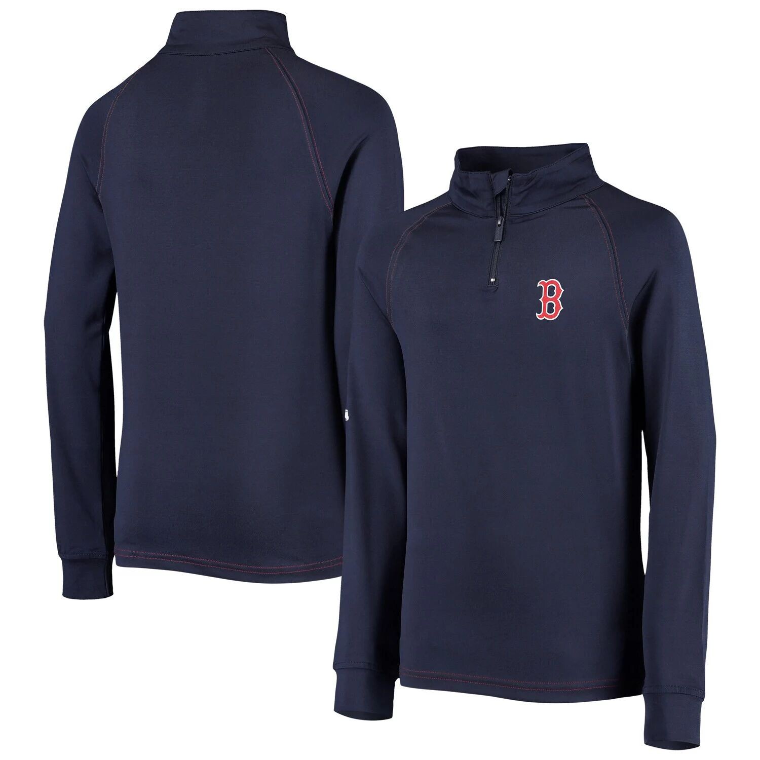 

Темно-синяя куртка Youth Stitches Boston Red Sox с молнией четверть реглан Stitches