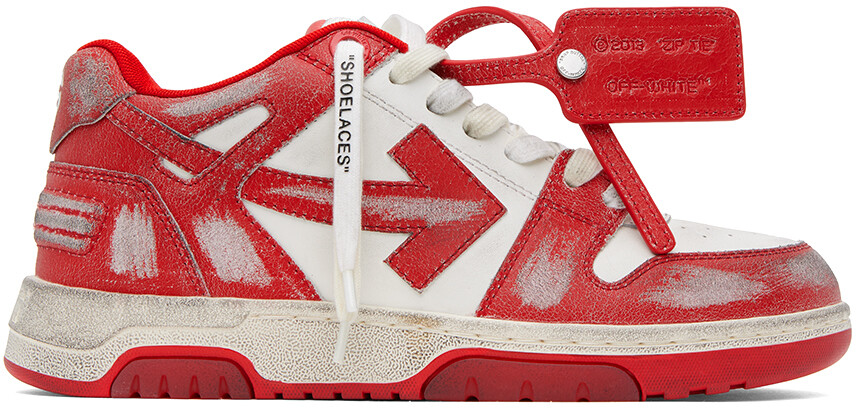

Off-White Красно-белые винтажные кроссовки Out Of Office