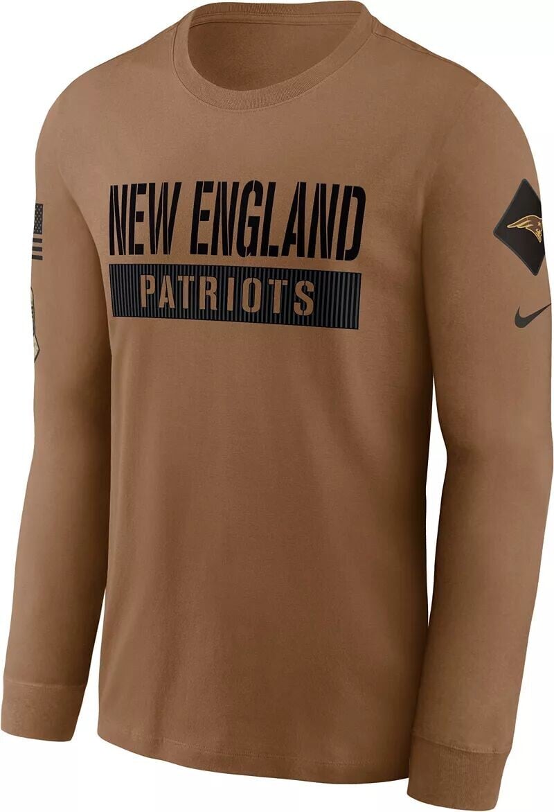

Мужская коричневая футболка с длинным рукавом Nike New England Patriots 2023 Salute to Service