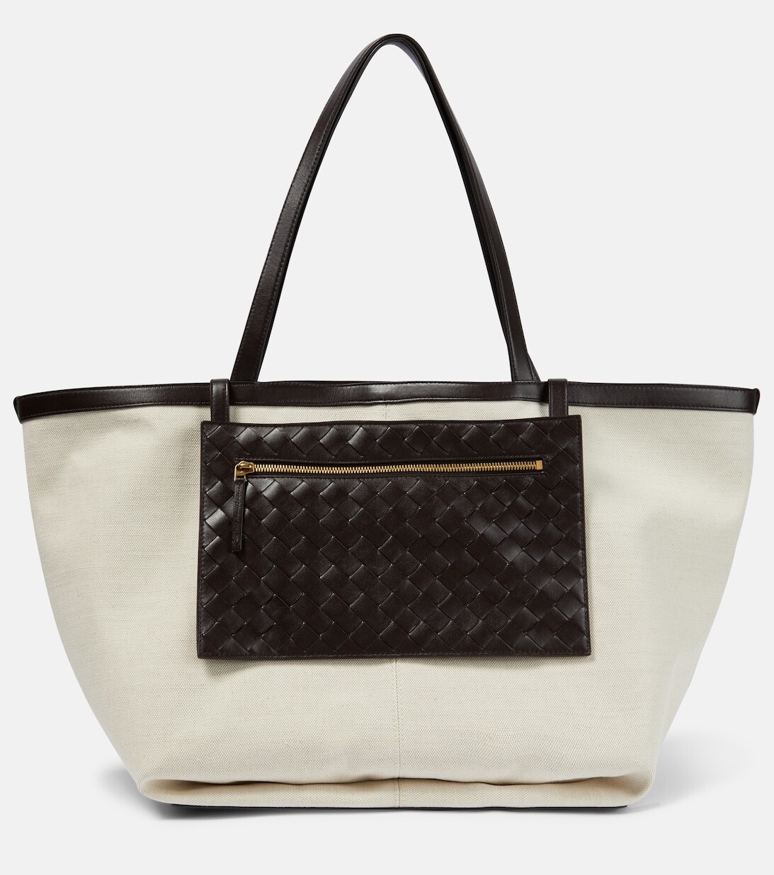

Сумка-тоут Flip Flap с кожаной отделкой Bottega Veneta, белый
