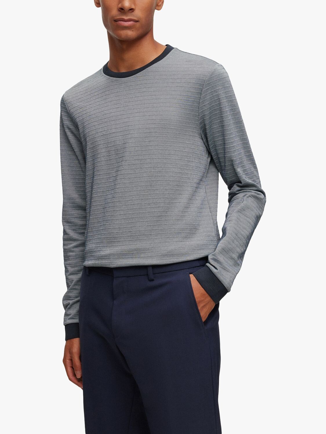 

Футболка с длинным рукавом HUGO BOSS Talley, серый/черный